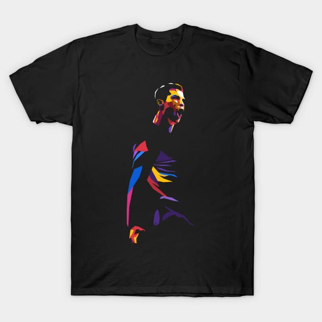 Football Player Pop Art T-Shirt by Gariswave